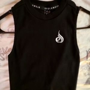 Ryderwear, ribbed crop top, size small, black